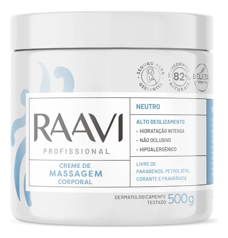 Creme De Massagem Neutro Corporal 500g Raavi Tipo de embalagem Pote