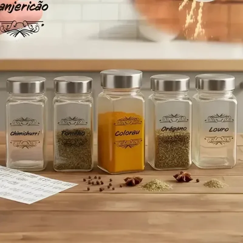 12 potes de tempero