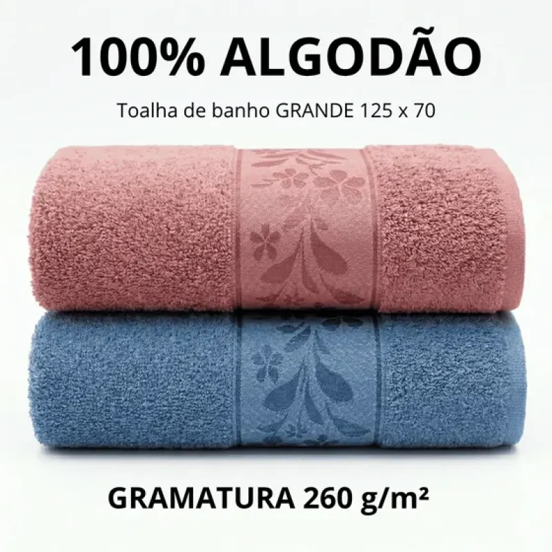 2 Toalhas De Banho Kit Casal Ele E Ela 100% Algodão