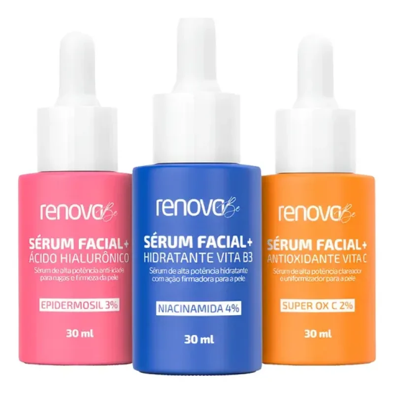 3x Sérum Facial Renova Be Ácido Hialurônico Hidratação Pele