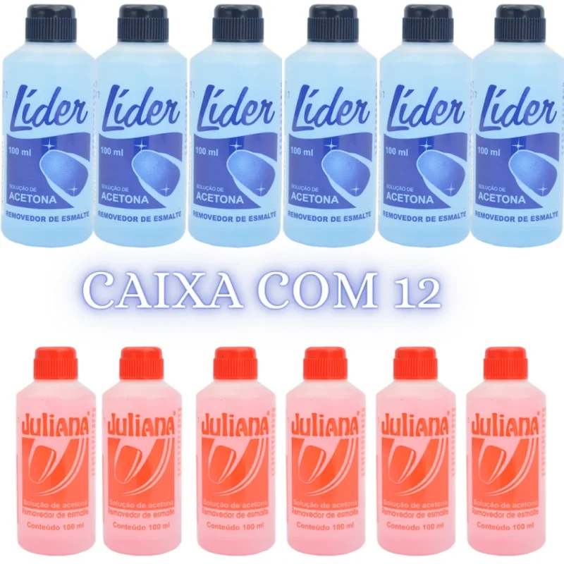 Acetona Removedor de esmalte Juliana/Líder 100ml - caixa com 12
