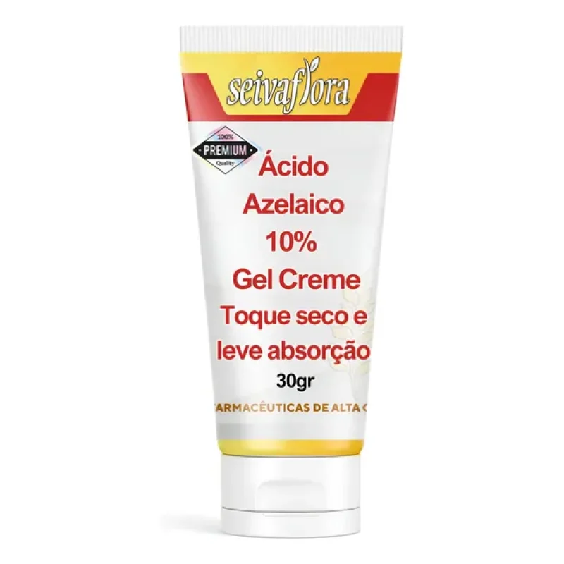 Ácido Azelaico 10% Gel Creme - 30 Gr | Premium Seivaflora Todo Tipo De Pele Dia/noite