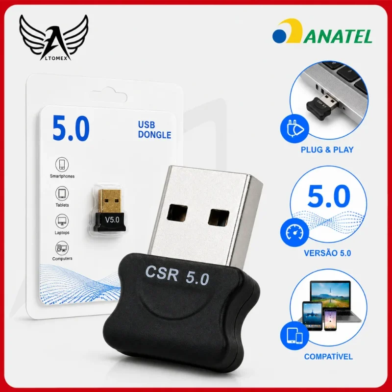 Adaptador USB Bluetooth 5.0 Wireless Para Computador Notebook