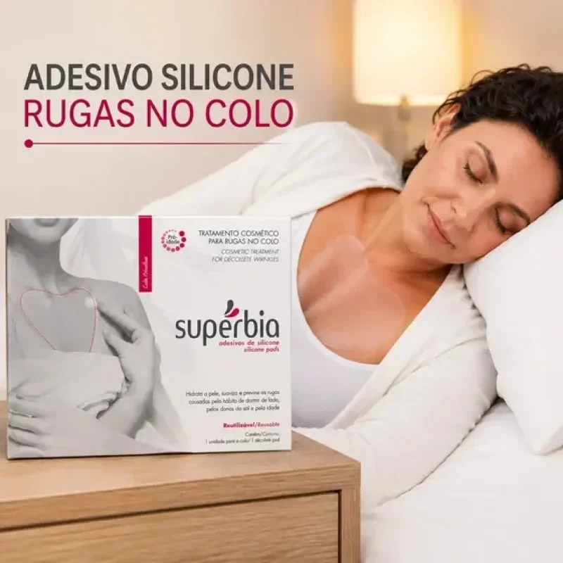 Adesivo Silicone Antirrugas Para Colo Reutilizável Supérbia