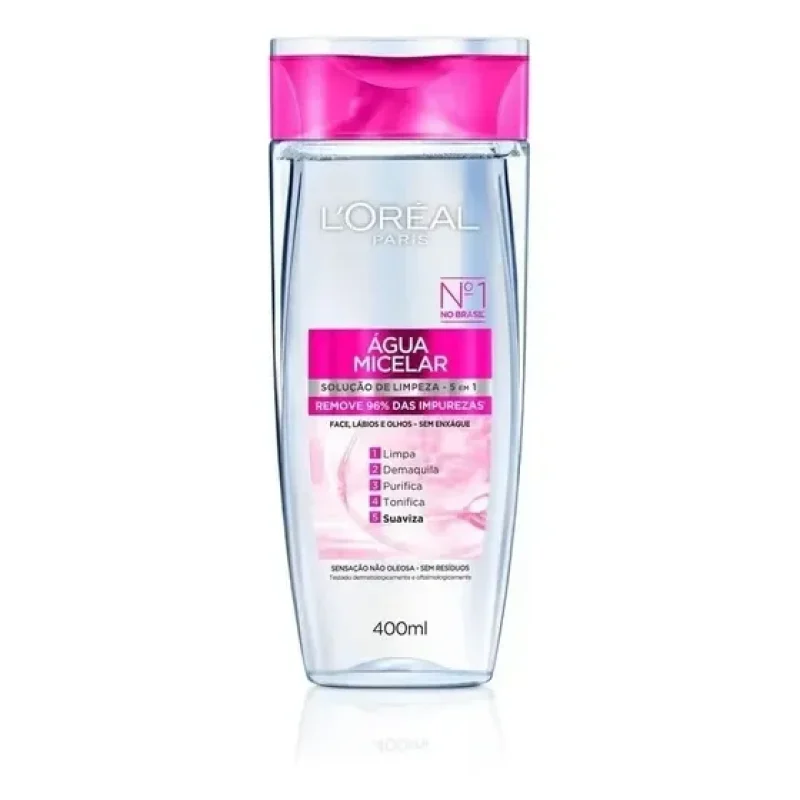 Água Micelar L'Oréal Paris 5 em 1 para Todo Tipo de Pele, 400 mL