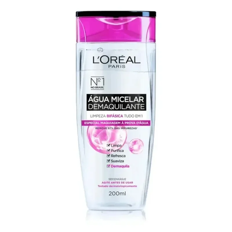 Água Micelar L'Oréal Paris Bifásica Limpeza Facial 200ml