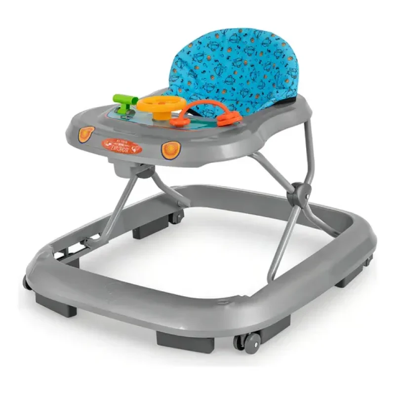Andador Infantil Andajar C/som Bebê Acqua Cinza Tutti Baby