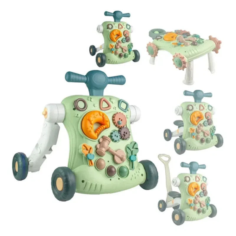 Andador Motoca Patinete Mesa Interativa 5 Em 1 Com Musica Cor Verde-claro