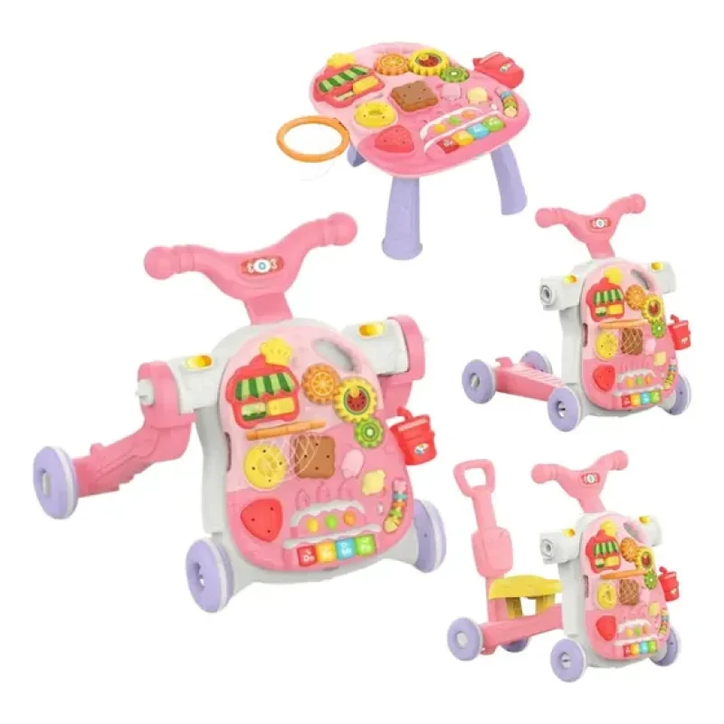 Andador Multifuncional 4 Em 1 Para Bebês Rosa Yuupi