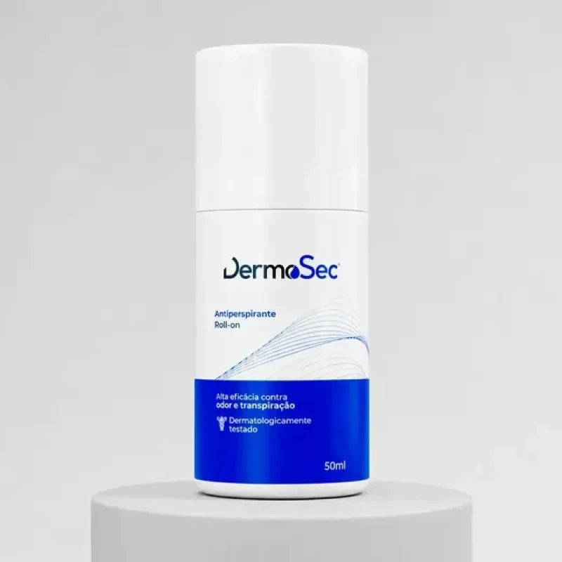 Antitranspirante DermoSec Alta Performance para Suor Excessivo Hiperidrose Sudorese Excessiva e Mau Odor das Axilas Tratamento Noturno Roll-on 50ml Alta Redução do Suor e Mau Cheiro