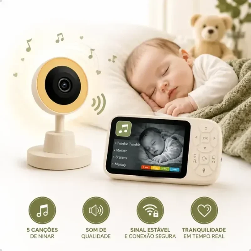 Babá Eletrônica Baby Monitor Câmera Hd Visão Noturna