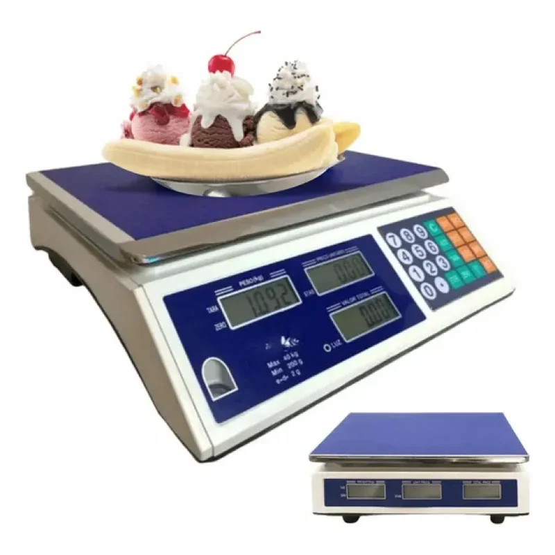 Balança Digital Eletrônica Comercial 40kg Precisão Mercado Azul Hold On.