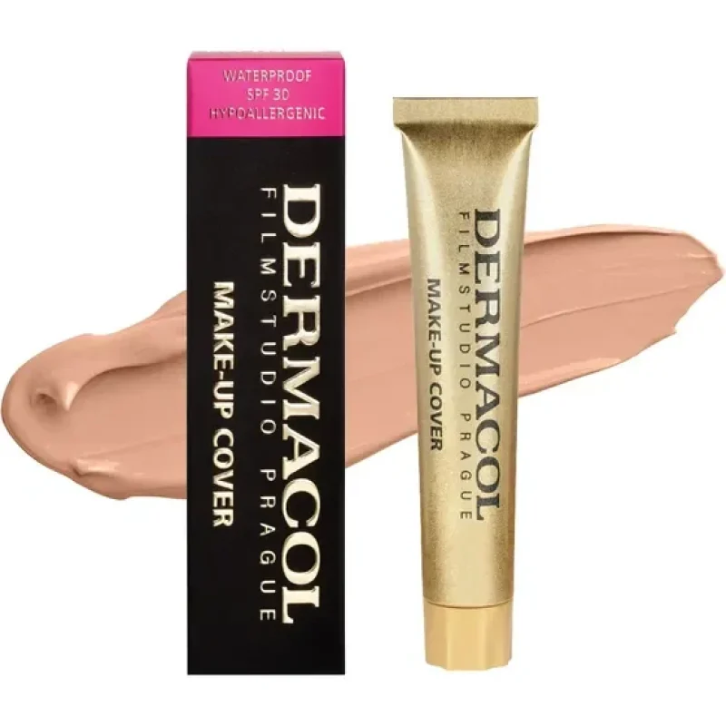 Base Alta Cobertura Dermacol Make-Up Cover original, cobre manchas, espinhas, cicatrizes, vitiligo e até tatuagens, todos os tipos de pele, 30g - Tom: 212