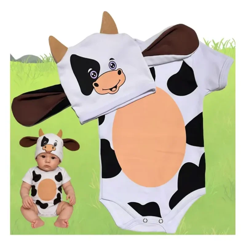 Body Fantasia Bezerrinho Mesversário Algodão Vaquinha Bodies
