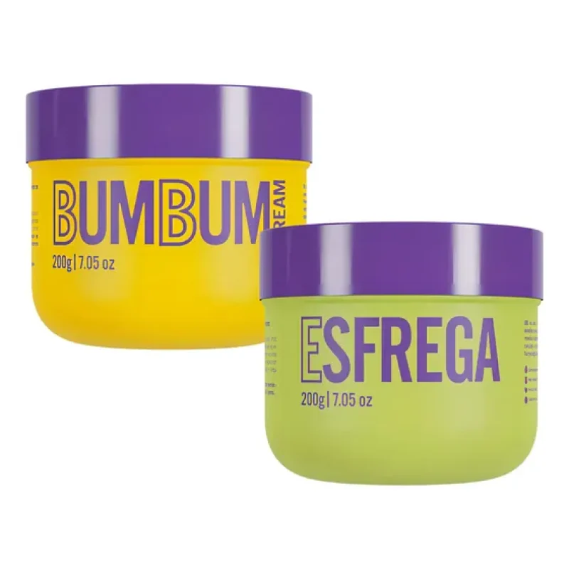 Bumbum Cream Esfoliante Esfrega 200g Reduz Celulite, Estrias e Flacidez | Esfoliação, Hidratação e Renovação para Todo Tipo de Pele Beleza Brasileira