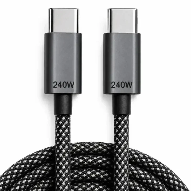 Cabo Carregador Nylon Trançado Ultra Rapido 240w 1 Metro Transferencia De Dados Compativel Com iPhone 15 16 17 Tablet Notebook Samsung Xiaomi LG Motorola Smartwatch Eletric Teck