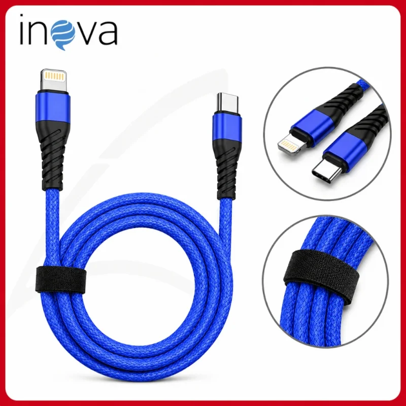 Cabo Carregador Turbo 30W 1 ou 2 Metros USB Tipo C para Lightning iPhone Original Inova