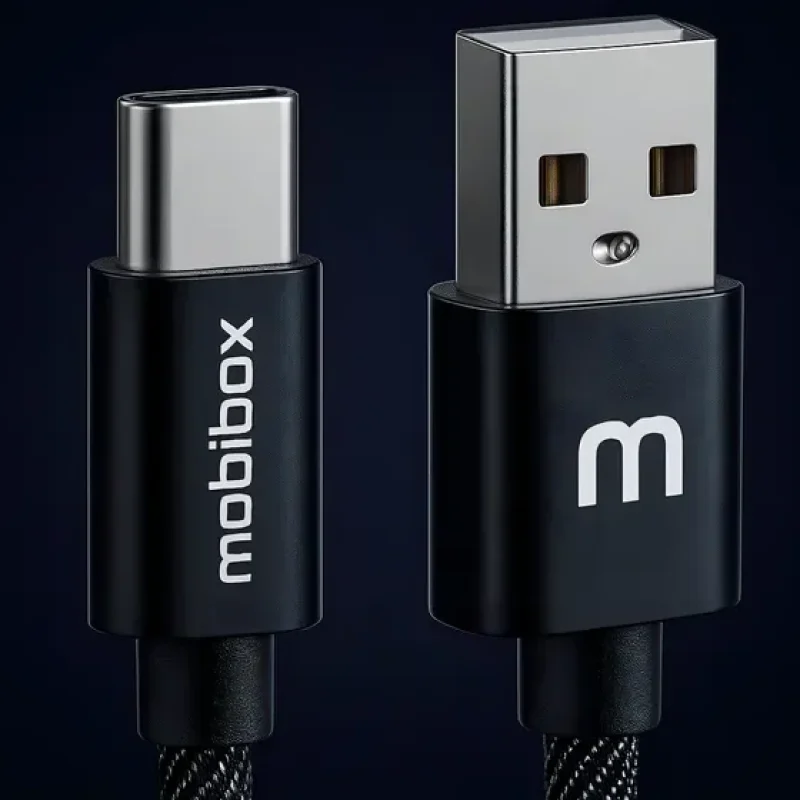 Cabo Jeans Ultra Rápido Tipo C 1m USB A Mobibox Preto