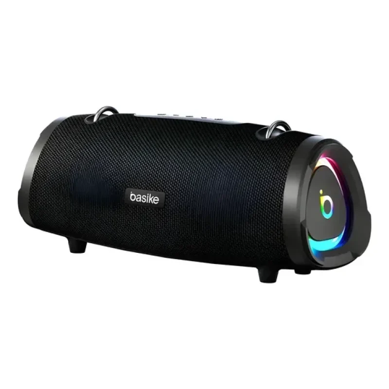 Caixa De Som Portátil Basike Ba-RAD133 Bluetooth 100W Bass Boost Estéreo Hifi Luz RGB IPX6 Bateria 8h