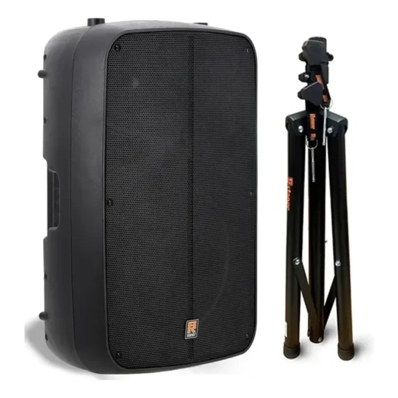Caixa Som Staner Sr315M Ativa Bi Amplificada 300w C/ Tripé Preto