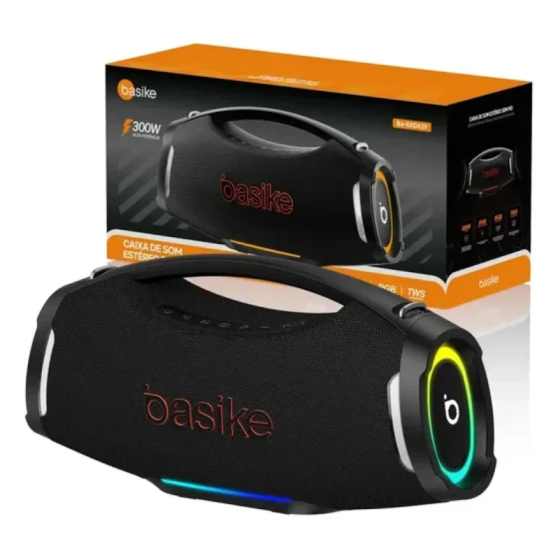 Caixa de Som Basike 300W Bluetooth Portátil à Prova d'Água para Festas