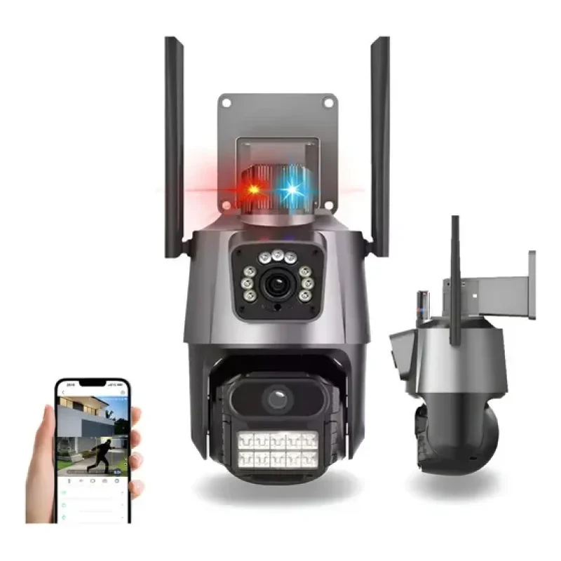 Câmera Externa Ip Wifi Visão Dupla 4k Prova Dágua C/ Sirene Sortido