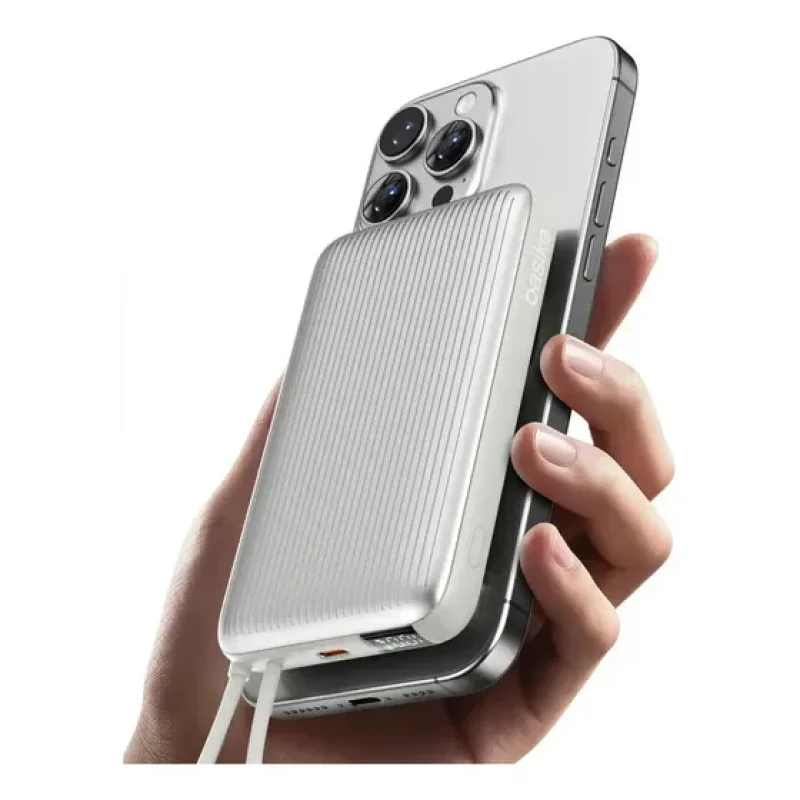 Carregador Portátil Magnético 10000mah Basike, MagSafe 22.5W Power Bank Portátil Com Fio E Display, Carga Rápida USB-C Para iPhone 16 15 14 13, Samsung S24 Ultra Xiaomi