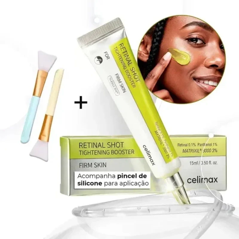 Celimax Retinal Shot Tightening Booster 15 Ml Todo Tipo De Pele Com Pincel Silicone Hannity Cosmeticos