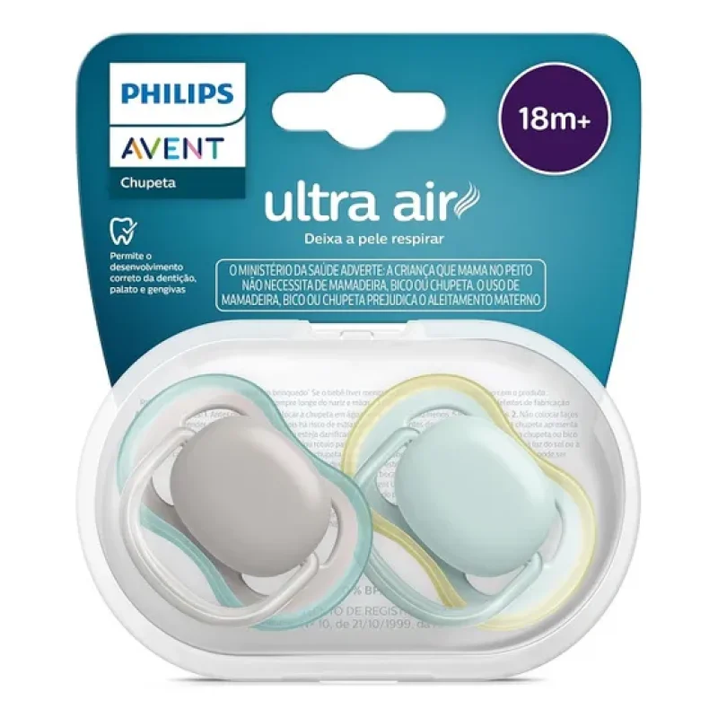 Chupeta Ultra Air Dupla Lisa 18m+ Philips Avent Scf349/01