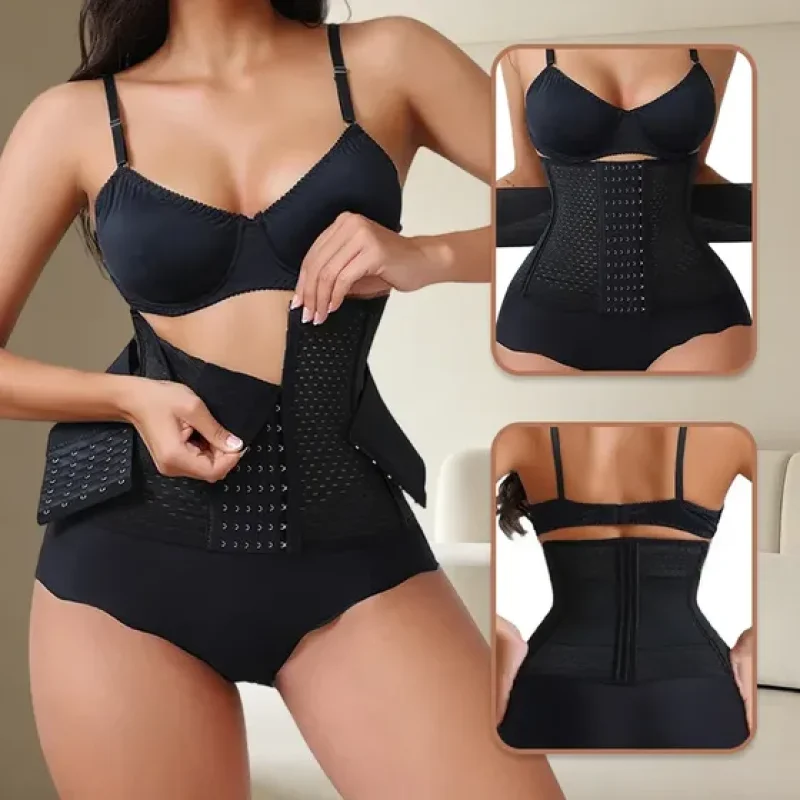 Cinta Modeladora Feminina Com Fecho E Faixa Dupla