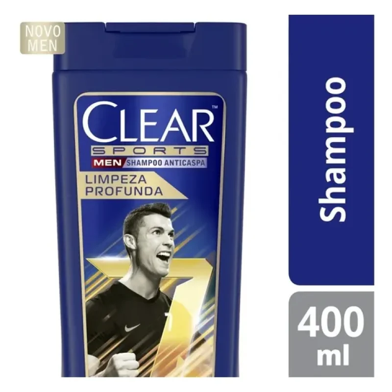 Clear Men Shampoo Anticaspa Sports Limpeza Profunda 400ml