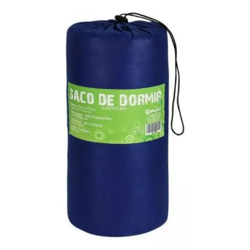 Colchonete Saco Dormir para Camping Com Zíper Campo Praia Azul Solteir Resistente FA Marin...