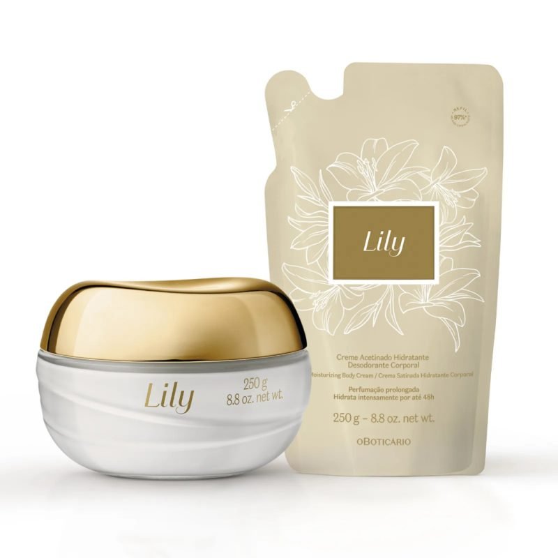 Creme Acetinado Hidratante Desodorante Corporal Lily 250g / Refil Creme Corporal Lily 250g...
