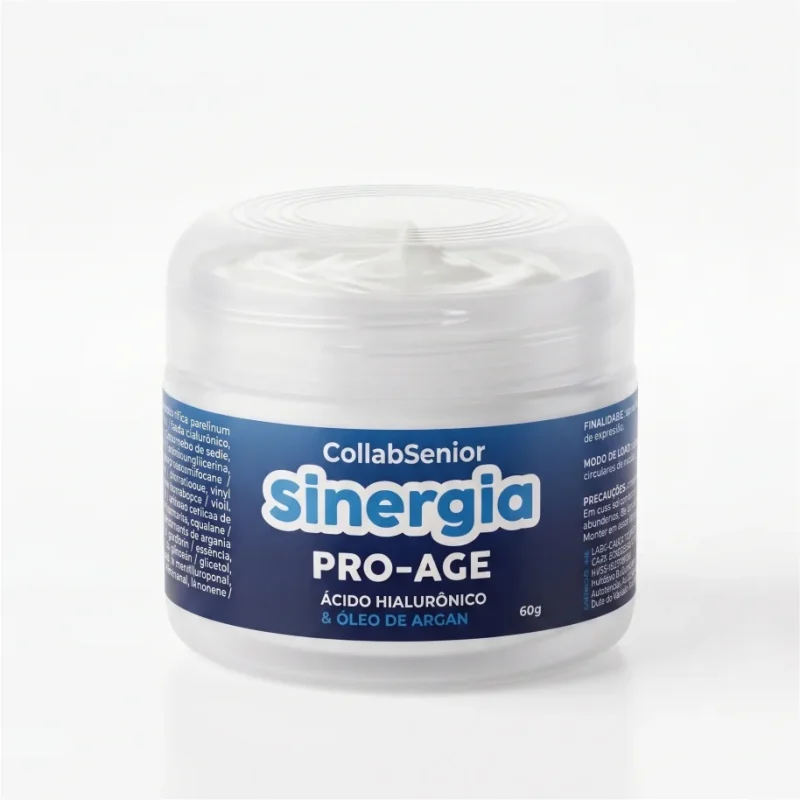 Creme Facial Anti-idade Sinergia Pro-Age CollabSenior 60g Ácido Hialurônico e Óleo de Arga...