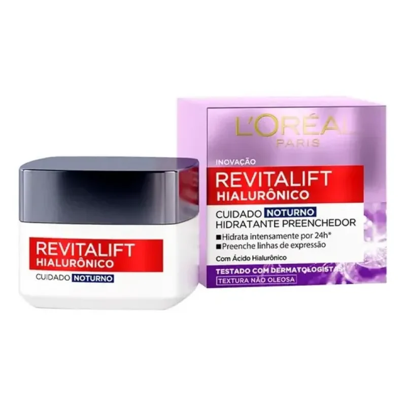 Creme Facial Noturno L'Oréal Paris Revitalift Hialurônico 49g