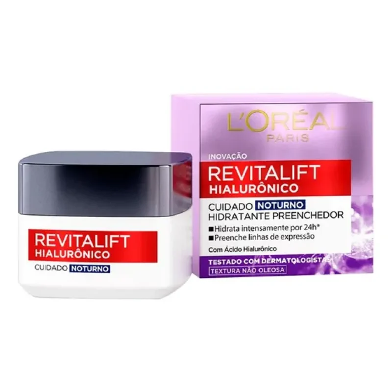 Creme Facial Noturno L'Oréal Paris Revitalift Hialurônico 49g