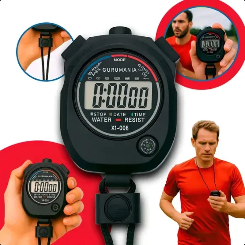 Cronômetro Digital Esportivo Alarme Data Hora Bússola Para Treinos e Corridas Gurumania®