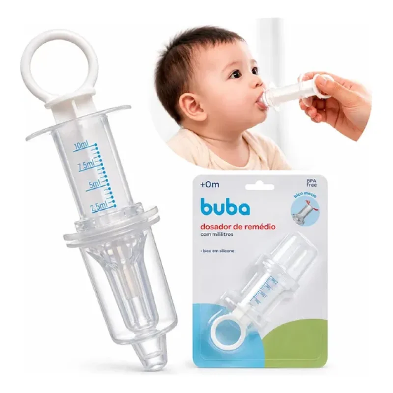 Dosador De Remédio Com Bico De Silicone Para Bebês 10ml Buba