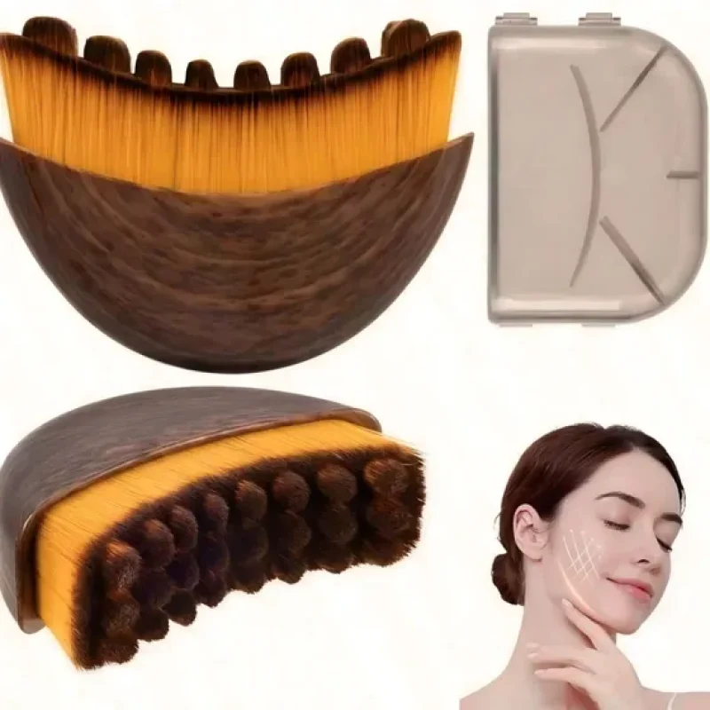 Escova Facial Linfática Para Contorno Do Rosto Marrom 0