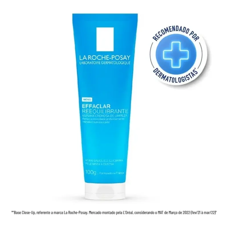 Espuma Cremosa de Limpeza Facial Antioleosidade para Peles Mistas a Oleosas, Effaclar Reequilibrante La Roche-Posay, 100g