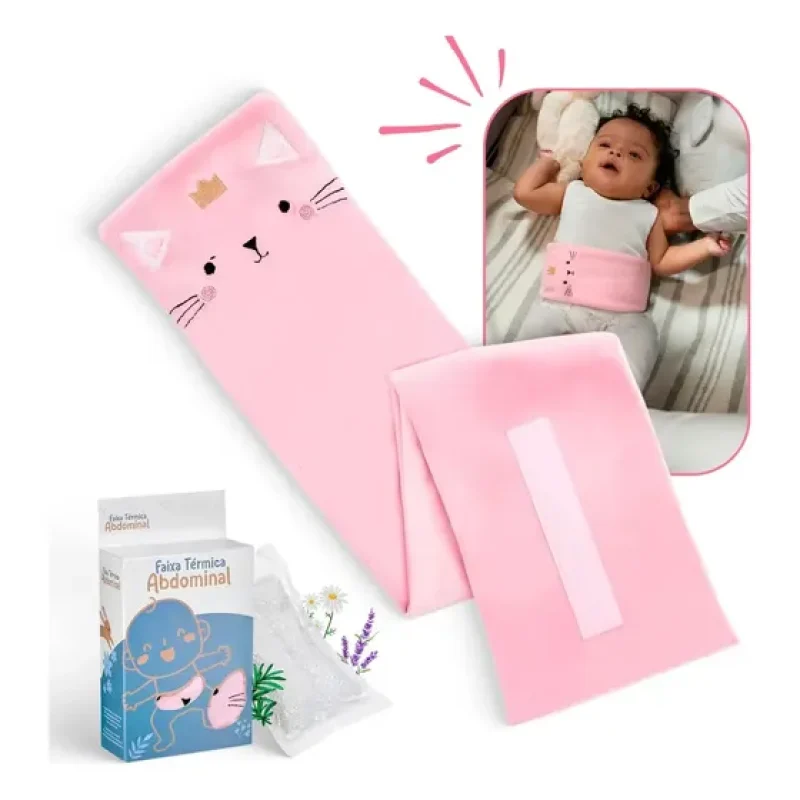 Faixa Térmica Abdominal Bolsa Para Cólica Bebês Cinta Infantil Sementes De Ervas Alívio Dores Elimina Gases De Forma Natural Aquece Resfria Material Confortável Ajustável Reutilizável Branco Gurumania