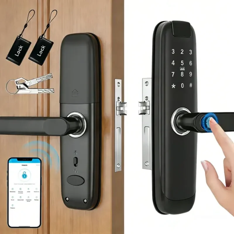 Fechadura Digital Biométrica Tuya Com Wi-Fi Para Casa e Hotel