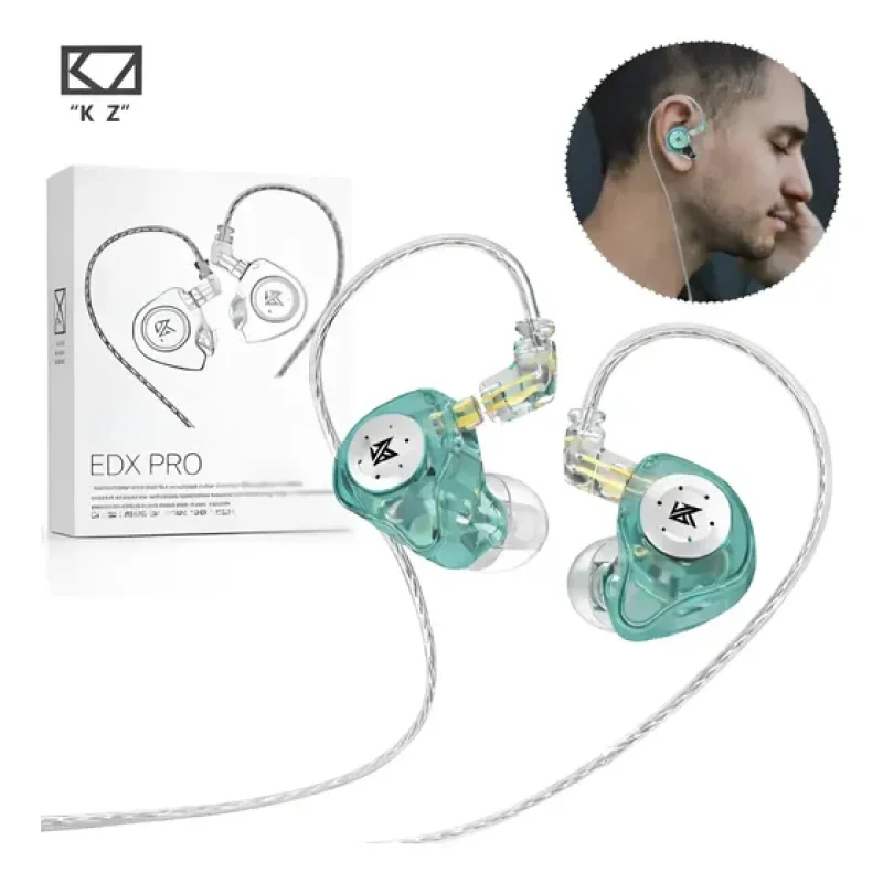 Fone De Ouvido In-ear Kz Edx Pro S/Microfone Cor Verde