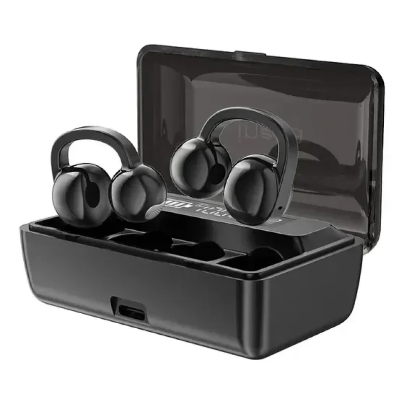 Fone De Ouvido Inova Clip-ear Bluetooth Tws Com Microfone Para Esporte Preto