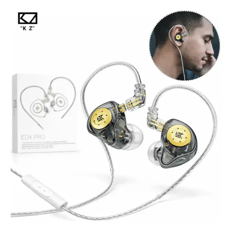 Fone De Ouvido KZ EDX Pro Gamer com Microfone Preto