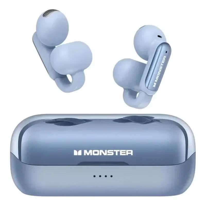 Fone De Ouvido Monster Open Ear Ac601 Clip-ear Bluetooth 5.4 Azul Com Microfone E Ipx6