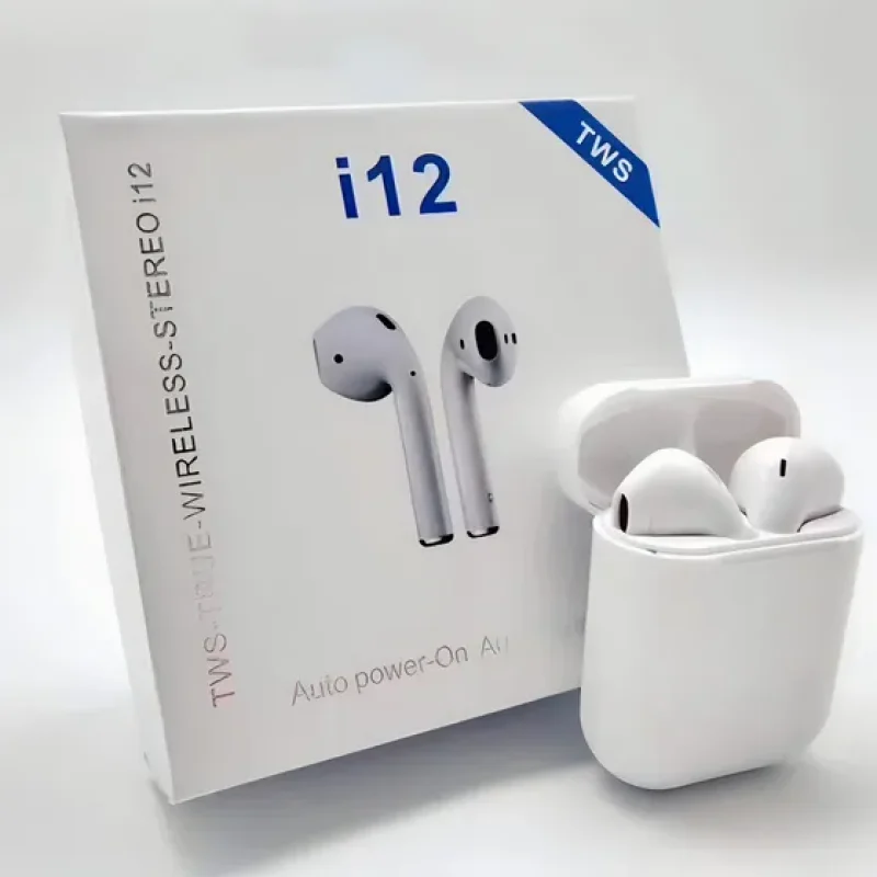 Fones De Ouvido Sem Fio I12 Touch Control Tws, Cor Branca Cor Branco