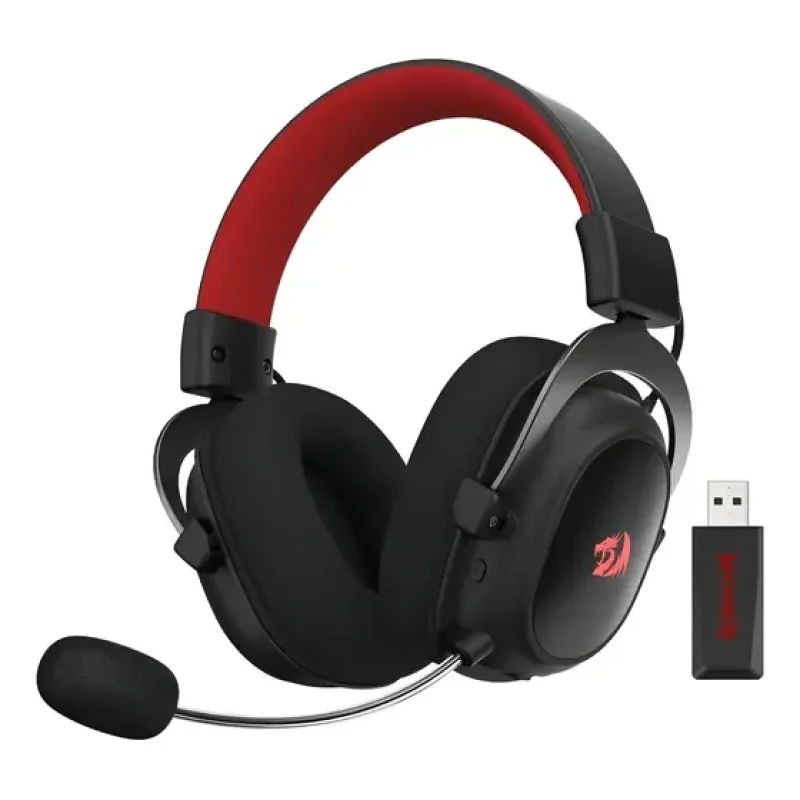 Fones de ouvido para jogos sem fio Redragon H510-PRO H510-PRO pretos com luz LED