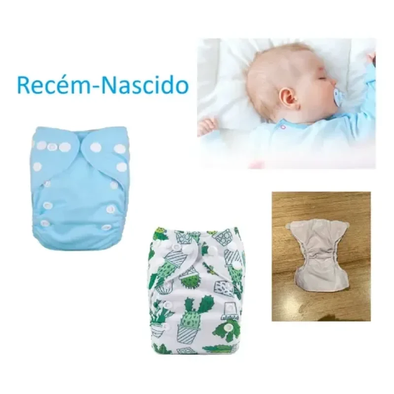 Fralda Capa Calça Kit 2 Roupa Bebê Recém-nascido Enxuta