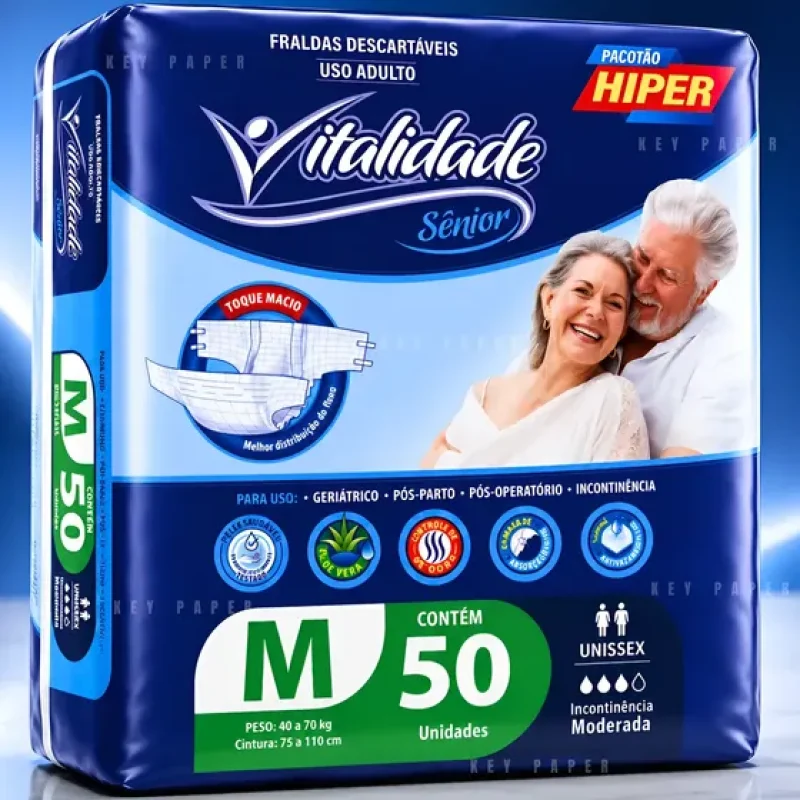 Fralda Geriátrica Adulto G Vitalidade Sênior Com 50 Unidades